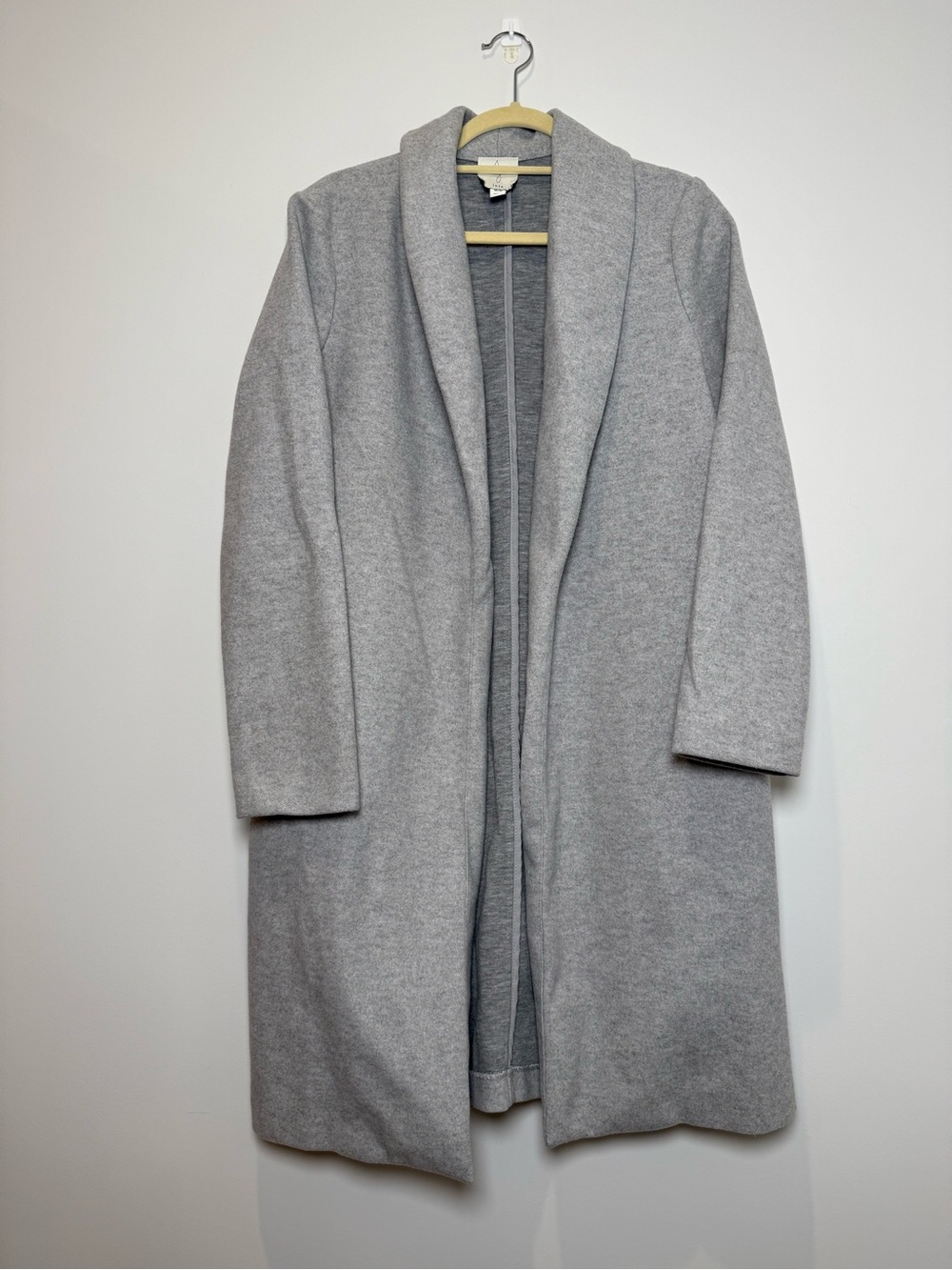 Joie Light Gray Open-Front Shawl Collar Cardigan Coat